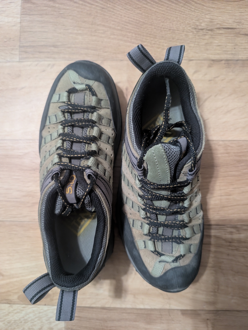 Women's Olive and Gray Trail Sneakers